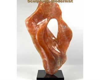 Lot 1923 Carved Stone Organic Abstract Sculpture. Modernist