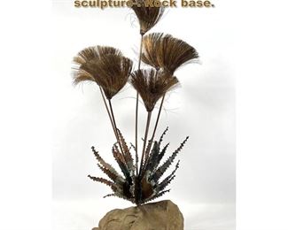 Lot 1929 John Steck cactus series Brutalist sculpture. Rock base. 