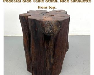 Lot 1930 Natural Organic Tree Trunk Pedestal Side Table Stand. Nice silhouette from top. 