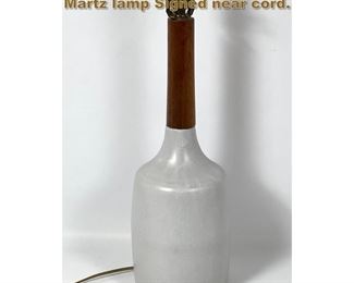 Lot 1934 Marshall Studios Gordon and Jane Martz lamp Signed near cord. 