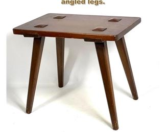 Lot 1938 Arts and Crafts Stool. Tapered angled legs. 