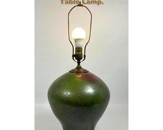 Lot 1940 Hand Made Glazed Pottery Table Lamp. 