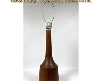 Lot 1952 Studio Teak Danish Modern Tall Table Lamp. Long Neck Bottle Form. 