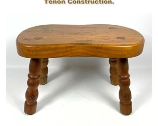 Lot 1979 Small Pine Low Stool with Thru Tenon Construction. 