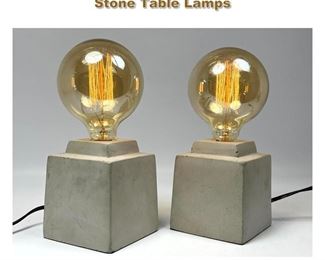 Lot 1987 Ron Arad Style Cast Composition Stone Table Lamps