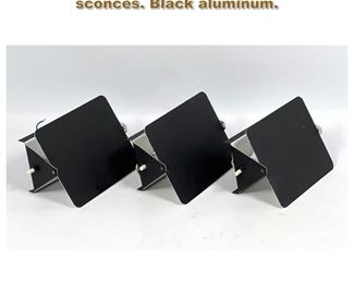 Lot 2000 3pc Charlotte Periand les arc sconces. Black aluminum. 