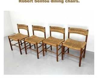 Lot 2008 Set 4 CHARLOTTE PERRIAND for Robert Sentou dining chairs. 