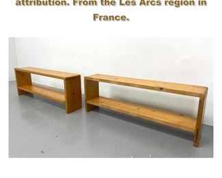 Lot 2022 Pair French pine shelves les arcs attribution. From the Les Arcs region in France. 
