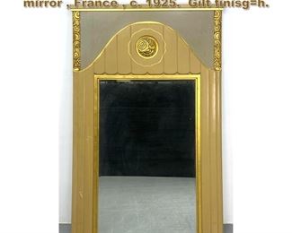 Lot 2052 Handcarved, painted and gilded mirror , France , c. 1925. Gilt finisgh. 