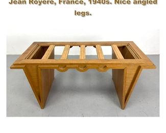 Lot 2063 Oak coffee table in the style of Jean Royere, France, 1940s. Nice angled legs. 