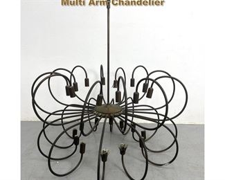 Lot 2068 Italian Mid Century Modern Brass Multi Arm Chandelier