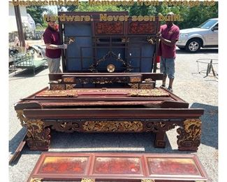 Lot 2089 Large Chinese Opium Bed Parts Unassembled. Removed from storage no hardware. Never seen built. 