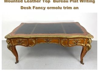 Lot 2092 French Louis XV Style Gilt Bronze Mounted Leather Top Bureau Plat Writing Desk Fancy ormolu trim an
