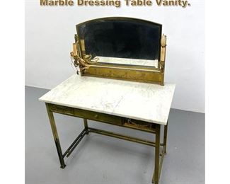 Lot 2103 Classical French Style Brass and Marble Dressing Table Vanity. 