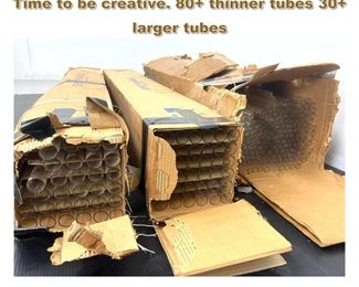 Lot 2120 3 cases of Uranium Glass Tubes. Time to be creative. 80 thinner tubes 30 larger tubes 