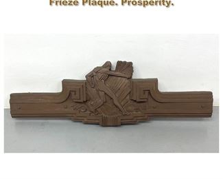 Lot 2123 Industrial Art Deco Fiberglass Wall Frieze Plaque. Prosperity. 