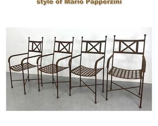 Lot 2135 Four wrought iron chairs in the style of Mario Papperzini