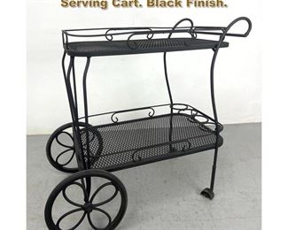 Lot 2147 Diamond Mesh Metal Bar Tea Serving Cart. Black Finish. 