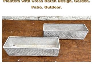 Lot 2157 2 Pc Willy Guhl Rectangular Planters with Cross Hatch Design. Garden. Patio. Outdoor. 