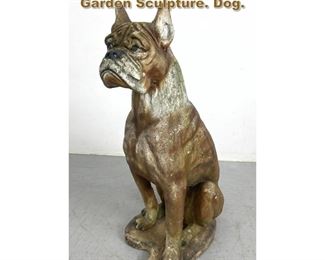 Lot 2167 Large Painted Concrete BOXER Garden Sculpture. Dog. 