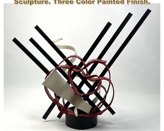 Lot 2178 Abstract Welded Metal Modernist Sculpture. Three Color Painted Finish. 