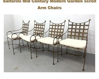 Lot 2186 Mario Papperzini attributed Salterini Mid Century Modern Garden scroll Arm Chairs
