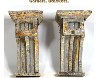 Lot 2189 Pr Vintage Wood Architectural Corbels. Brackets.
