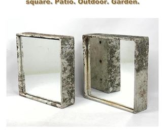 Lot 2200 Pr Willy Guhl mirrors. 13 inch square. Patio. Outdoor. Garden. 