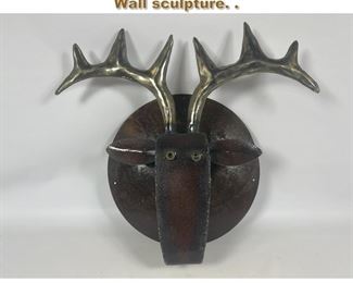 Lot 2206 Welded Mixed Metal Deer Head Wall sculpture. . 