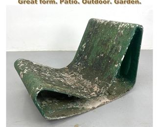 Lot 2231 WILLY GUHL Loop chair. Green. Great form. Patio. Outdoor. Garden. 