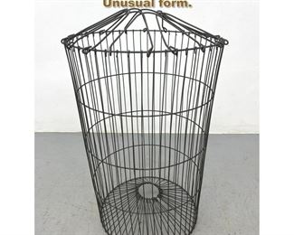 Lot 2236 Vintage Industrial Style Wire Bin. Unusual form. 