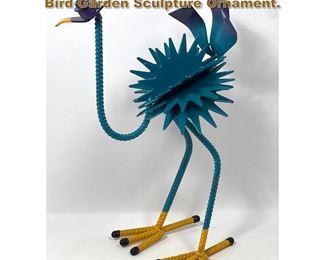 Lot 2243 Colorful Painted Metal and Rebar Bird Garden Sculpture Ornament. 