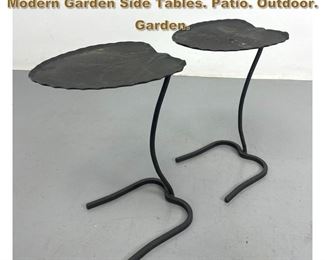Lot 2246 Pair Salterini Lillypad Mid Century Modern Garden Side Tables. Patio. Outdoor. Garden. 
