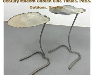 Lot 2248 2pcs Nesting Salterini Lillypad Mid Century Modern Garden Side Tables. Patio. Outdoor. Garden. 