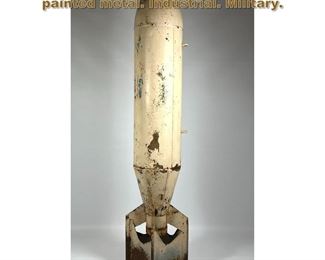 Lot 2250 Painted Metal Torpedo. Cream painted metal. Industrial. Military. 