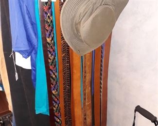 Nice leather belts, alligator, and more.