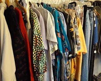 Casual men's shirts including Tommy Bahama, Wrangler, Ralph Lauren, and more.