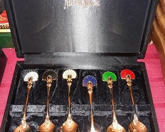 Neiman Marcus gold plated spoon set