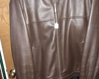 Two men's leather jackets.