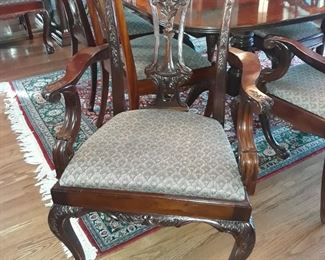 Set of 8 Pulaski Chippendale style dining chairs
