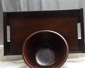 Wooden Tray And Bowl