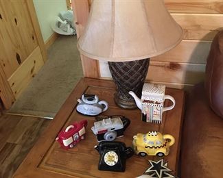 End table - 2 of these, teapot collection