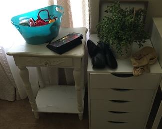 End table, small cabinet