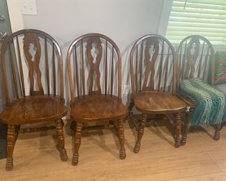 Solid oak chairs.  Total of 4