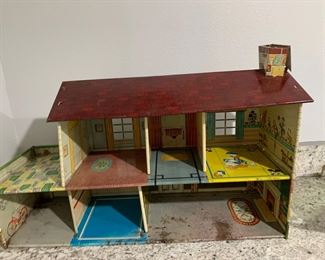 Antique metal doll house