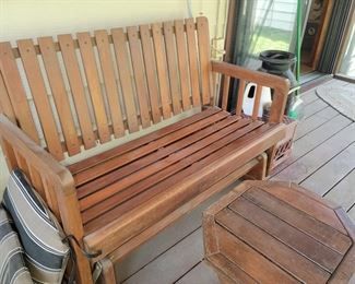 Wood glider & table