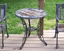 Cast Iron and wood patio set
