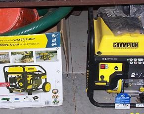 Champion water pump ( never used) and hose