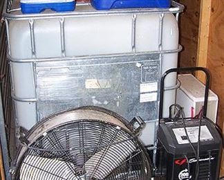 Water tank, shop fan and Schumacher 200 A engine start