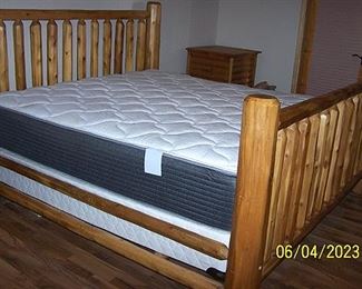 Custom Amish built king size log cabin bed 